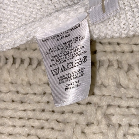 LOFT white knit sweater size small petites - Picture 6 of 6